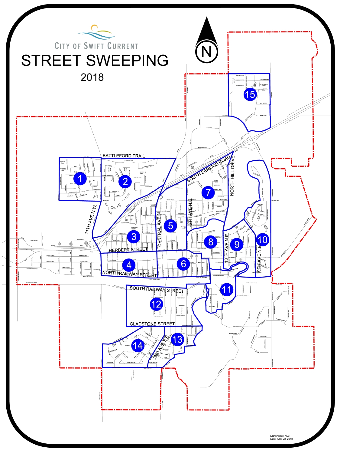 City street sweeping begins today - Street Sweeping Map 2018 1 