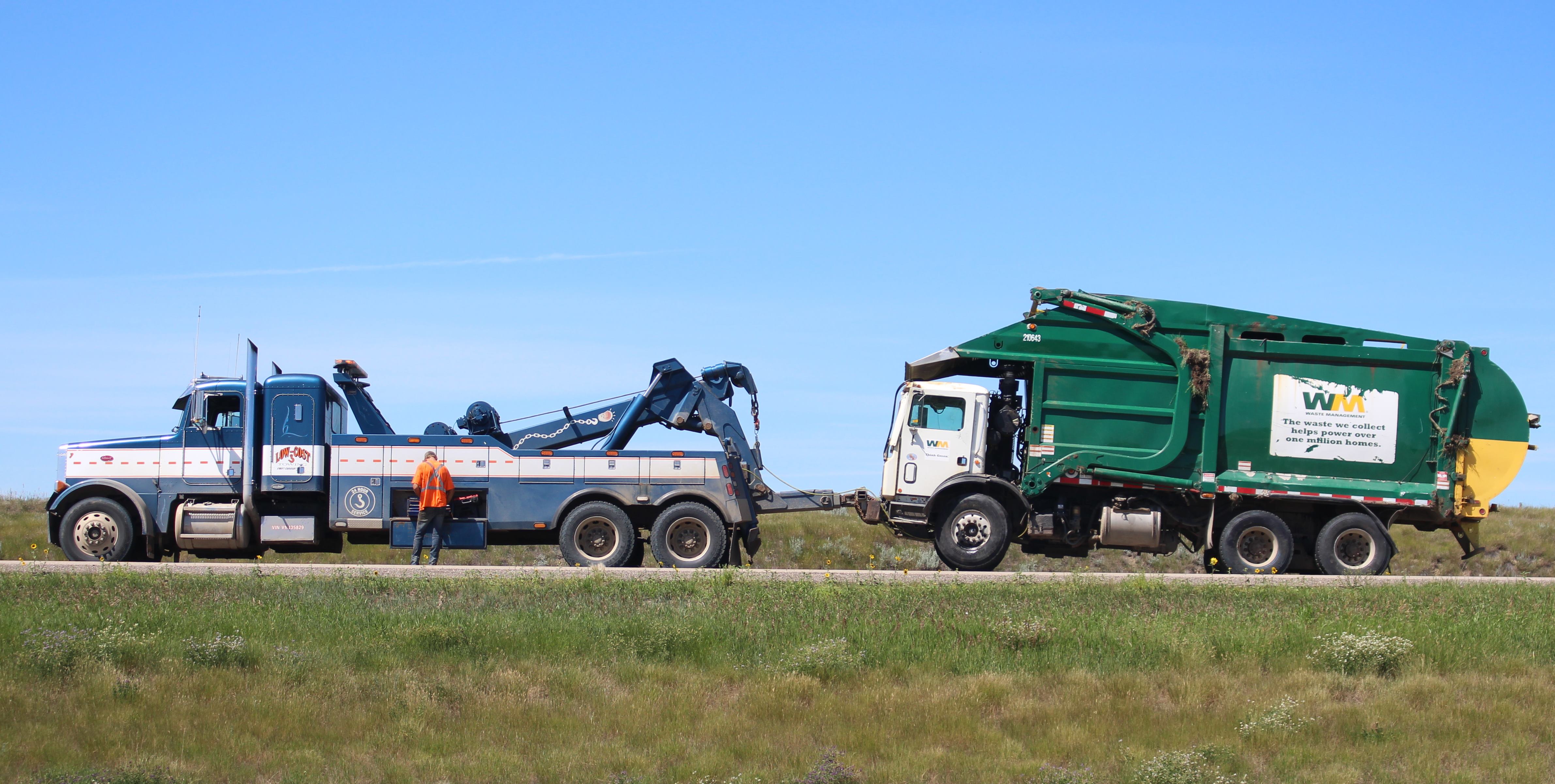 Blown tire forces garbage truck off Highway 1 - SwiftCurrentOnline.com ...